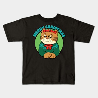 Merry Christmas Sweater Cat Kids T-Shirt